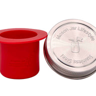 regular mouth cherry red silicone divider cup with stainless steel storage lid