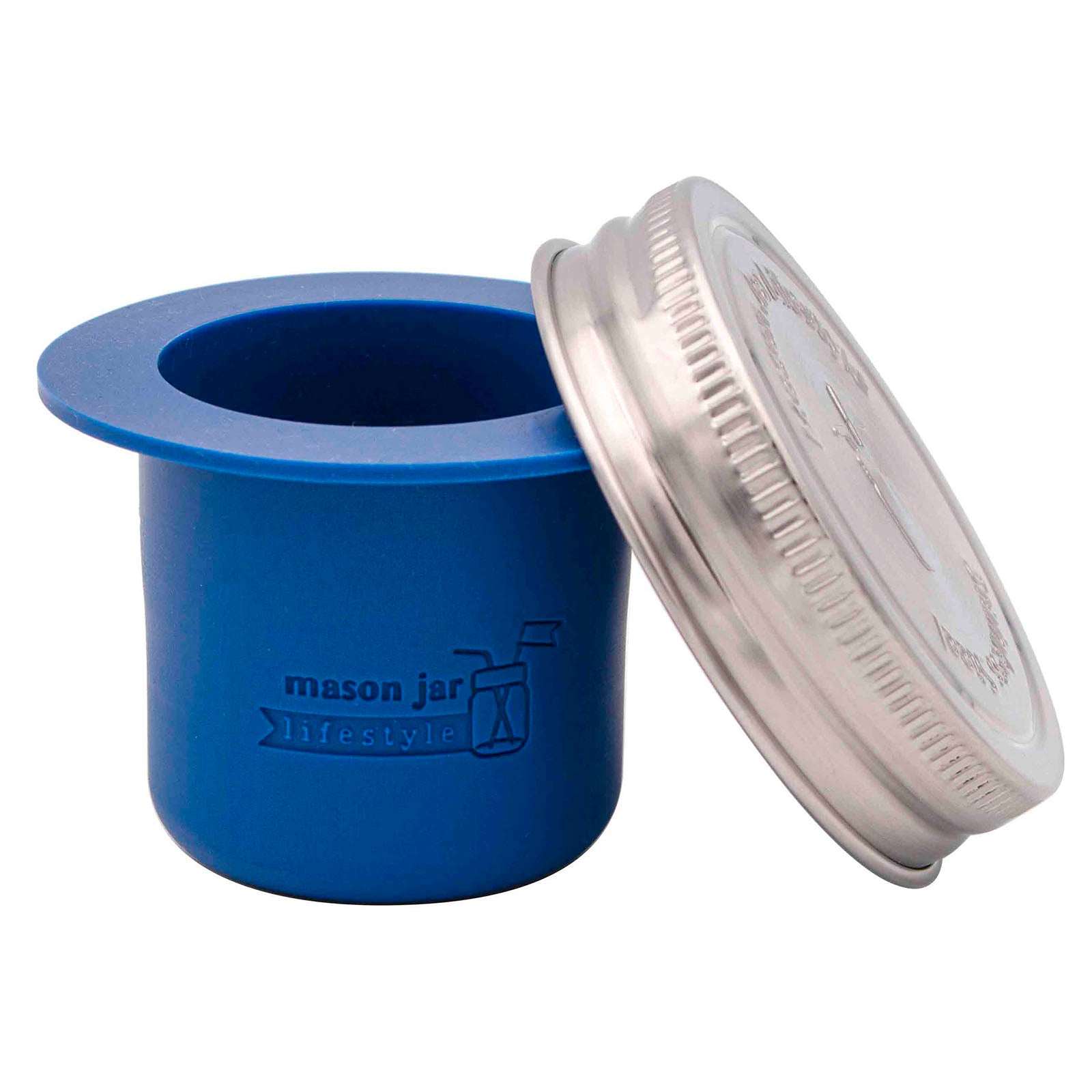 Regular mouth deep blue divider cup for Mason jars.