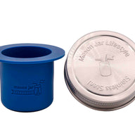 regular mouth deep blue silicone divider cup with stainless steel storage lid