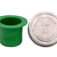 regular mouth leaf green silicone divider cup with stainless steel storage lid