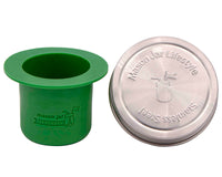 regular mouth leaf green silicone divider cup with stainless steel storage lid