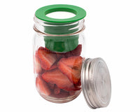 leaf green silicone divider cup insert for regular mouth mason jars with leak proof stainless steel storage lid