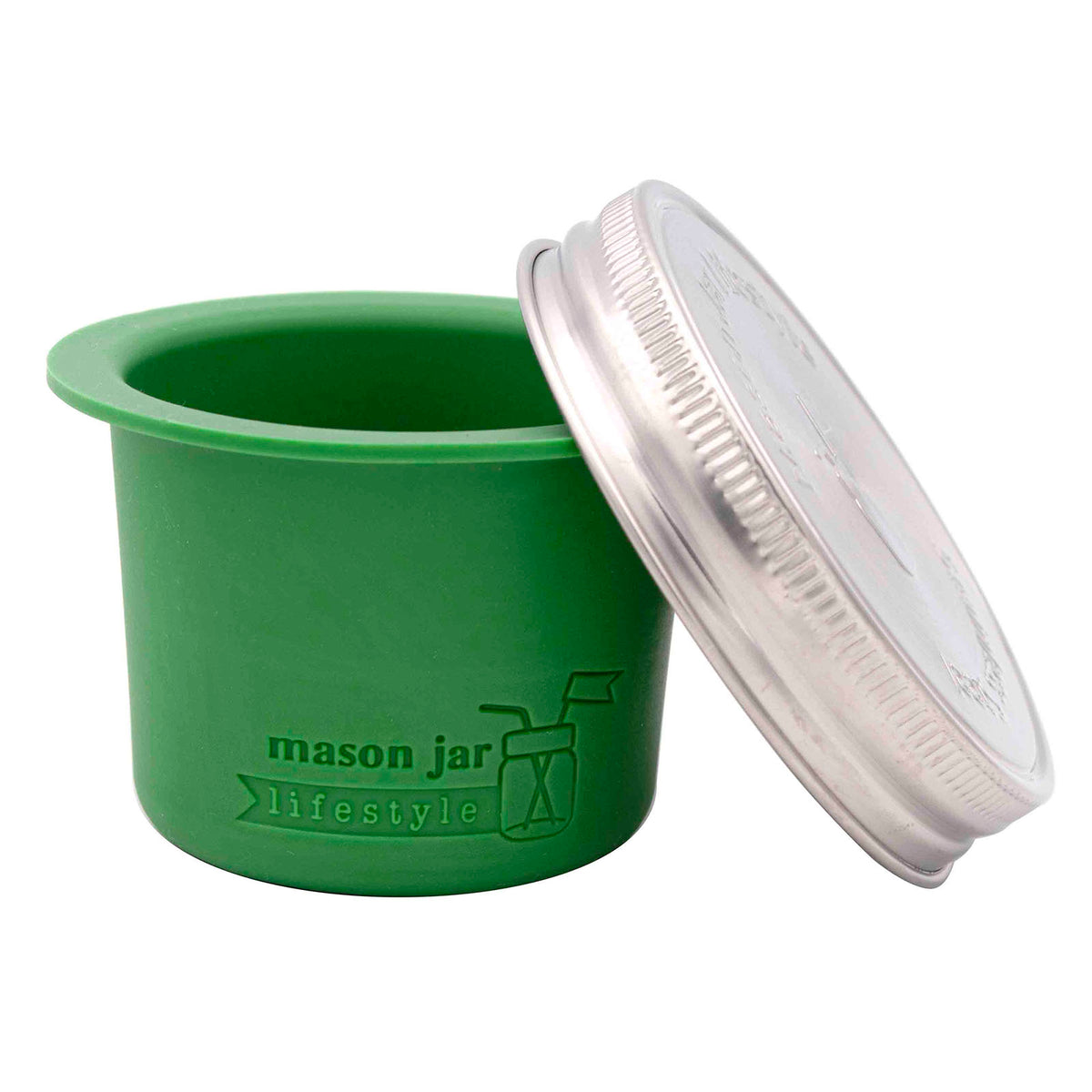 Wide mouth leaf green divider cup for Mason jars.