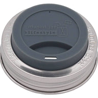 Regular Mouth Silicone Drinking Lid with Stamped Stainless Steel Band