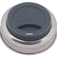 Silicone Drinking Lid with Stainless Steel Band for Mason Jars