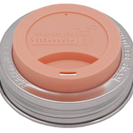 Silicone Drinking Lid with Stainless Steel Band for Mason Jars