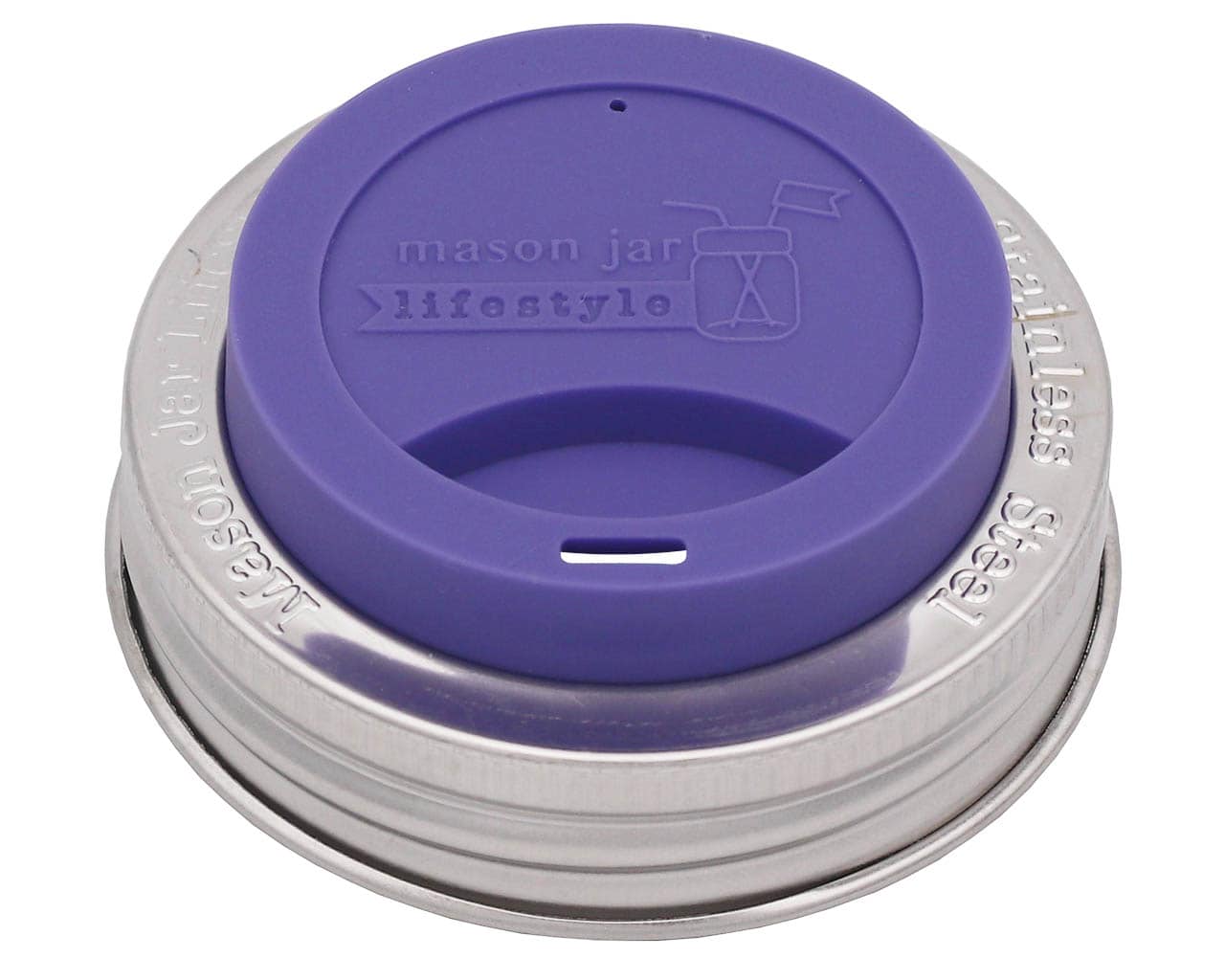 Silicone Drinking Lid With Band For Mason Jars