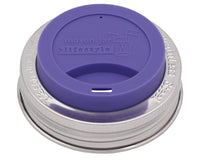 Silicone Drinking Lid with Stainless Steel Band for Mason Jars