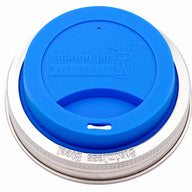 Silicone Drinking Lid with Stainless Steel Band for Mason Jars