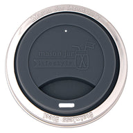 Silicone Drinking Lid with Stainless Steel Band for Mason Jars