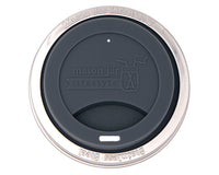 Silicone Drinking Lid with Stainless Steel Band for Mason Jars