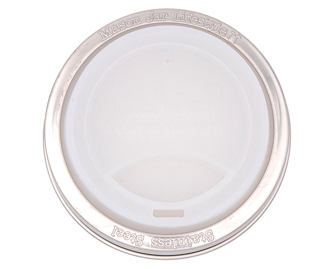 Silicone Drinking Lid with Stainless Steel Band for Mason Jars