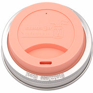 Silicone Drinking Lid with Stainless Steel Band for Mason Jars