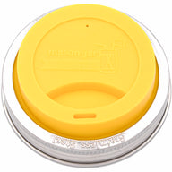 Silicone Drinking Lid with Stainless Steel Band for Mason Jars