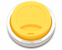 Silicone Drinking Lid with Stainless Steel Band for Mason Jars