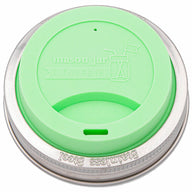 Silicone Drinking Lid with Stainless Steel Band for Mason Jars