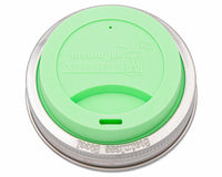 Silicone Drinking Lid with Stainless Steel Band for Mason Jars