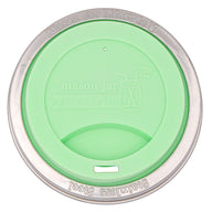 Silicone Drinking Lid with Stainless Steel Band for Mason Jars