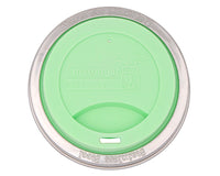 Silicone Drinking Lid with Stainless Steel Band for Mason Jars