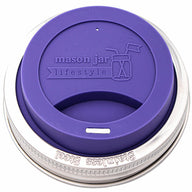 Silicone Drinking Lid with Stainless Steel Band for Mason Jars