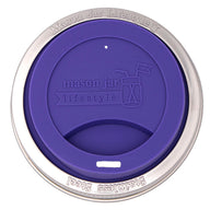 Silicone Drinking Lid with Stainless Steel Band for Mason Jars