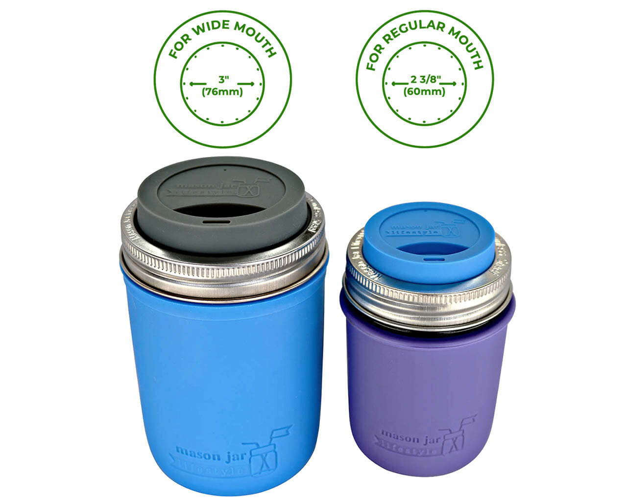 mason-jar-lifestyle-silicone-drinking-lid-wide-regular-mouth-with-stainless-steel-band-silicone-sleeve-jacket-gray-UV-purple-blue-icons