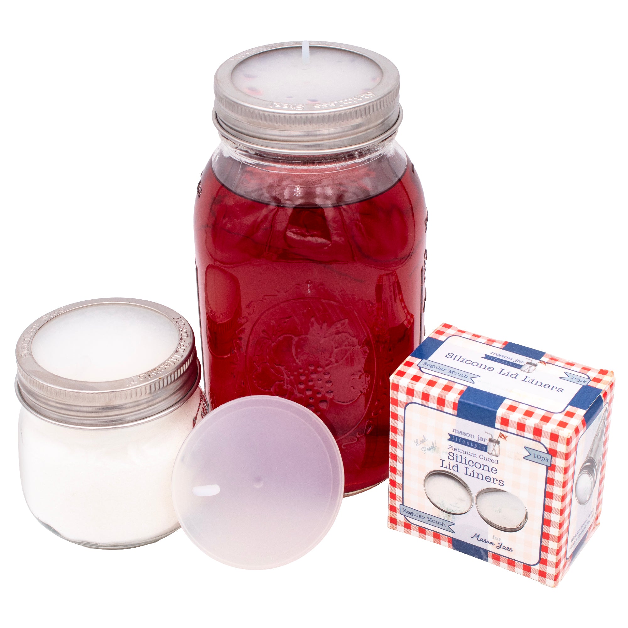 Leak Proof Platinum Silicone Sealing Lid Liners for Mason Jars 10 Pack