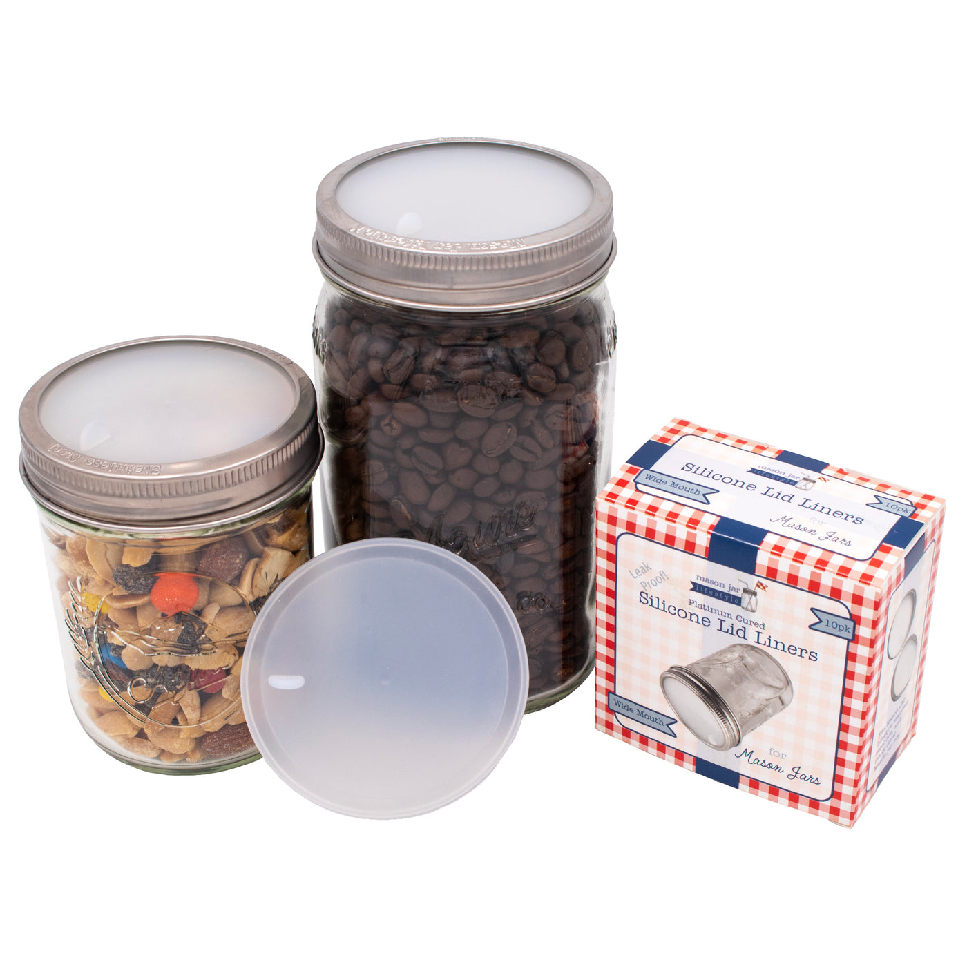 Leak Proof Platinum Silicone Sealing Lid Liners for Mason Jars 10 Pack