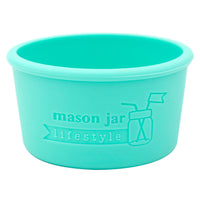 Aquamarine 4oz silicone sleeve for Mason jars.
