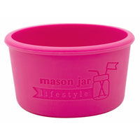Berry pink 4oz silicone sleeve for Mason jars.