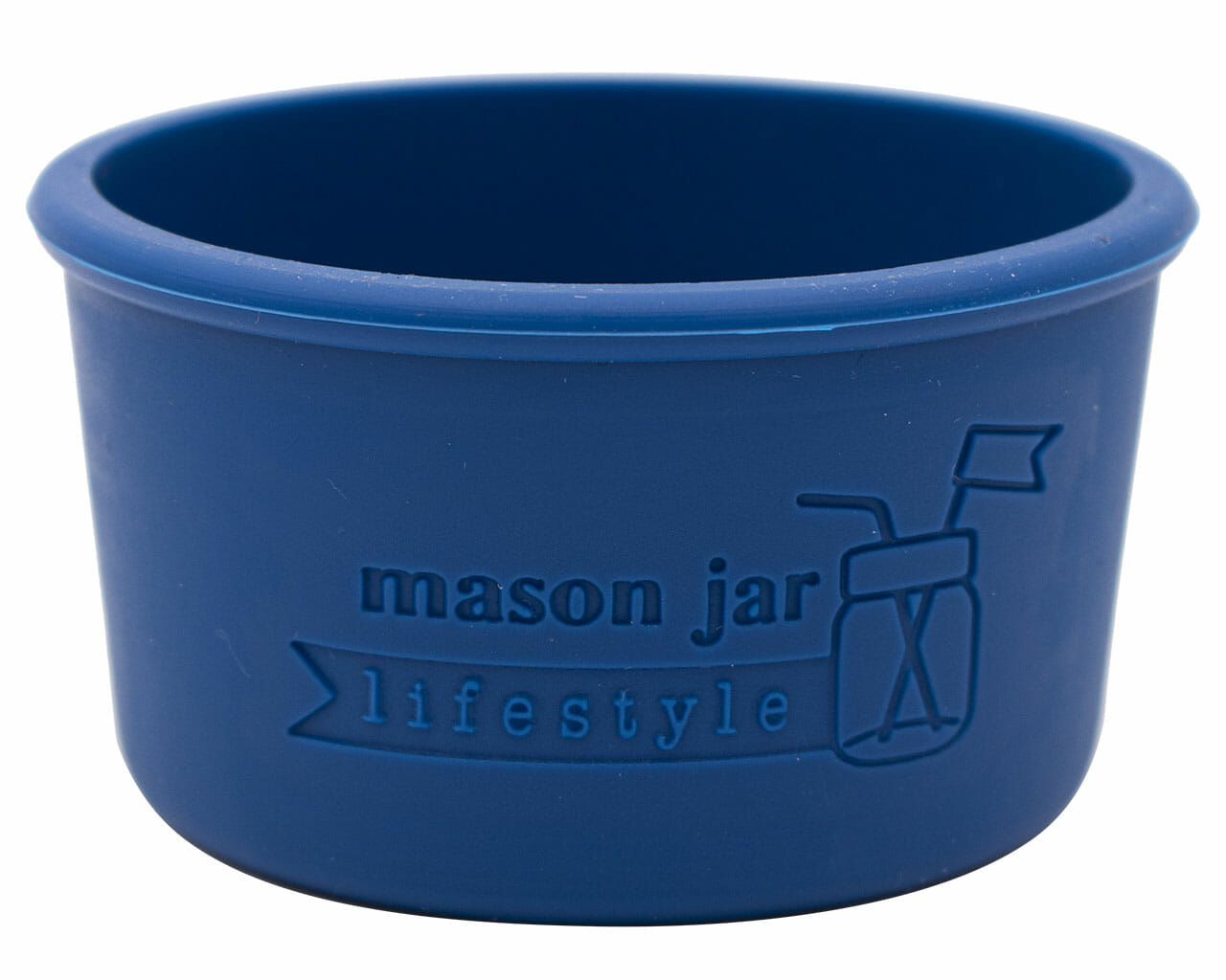 deep blue silicone sleeve koozie for 4oz regular mouth mason jars