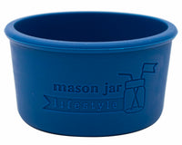 deep blue silicone sleeve koozie for 4oz regular mouth mason jars