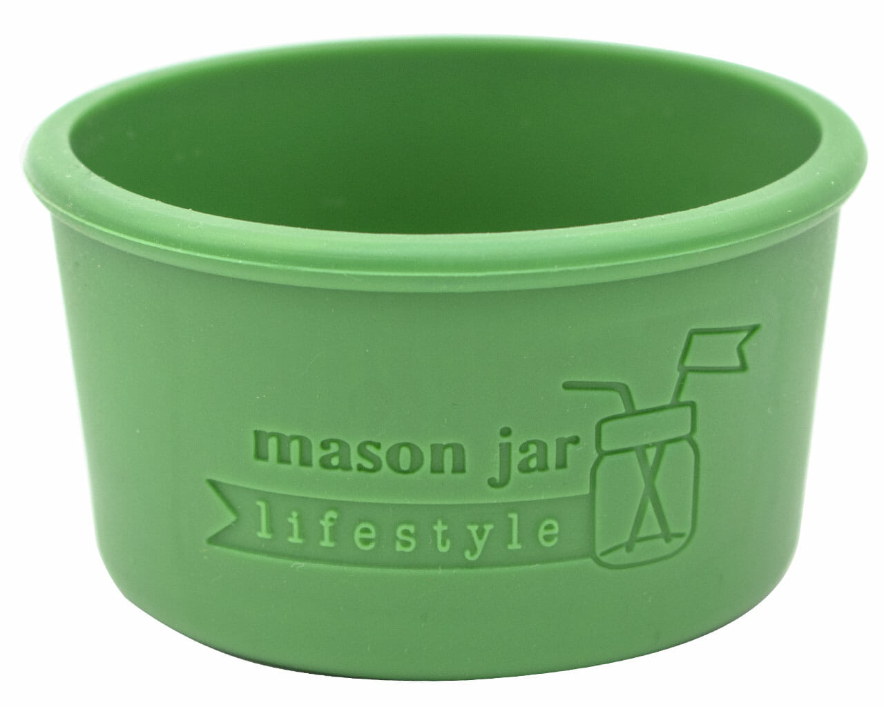 leaf green silicone sleeve for 4oz regular mouth mason jar