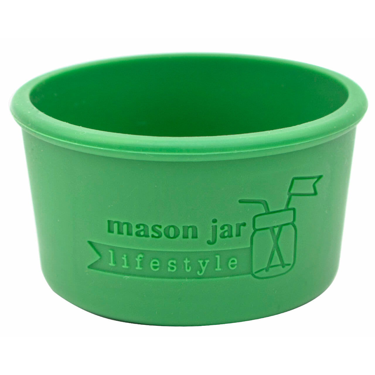 Leaf green 4oz silicone sleeve for Mason jars.