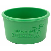 Leaf green 4oz silicone sleeve for Mason jars.