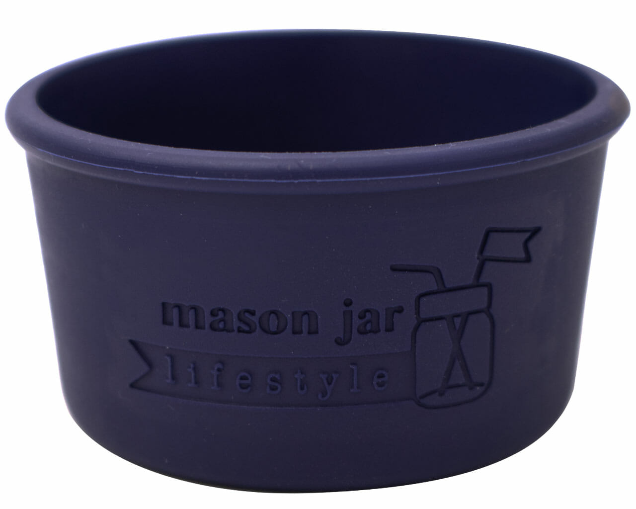 midnight blue silicone sleeve for 4oz regular mouth mason jar