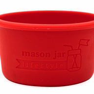 cherry red silicone sleeve koozie for 4oz regular mouth mason jars