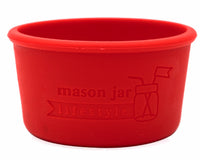 cherry red silicone sleeve koozie for 4oz regular mouth mason jars