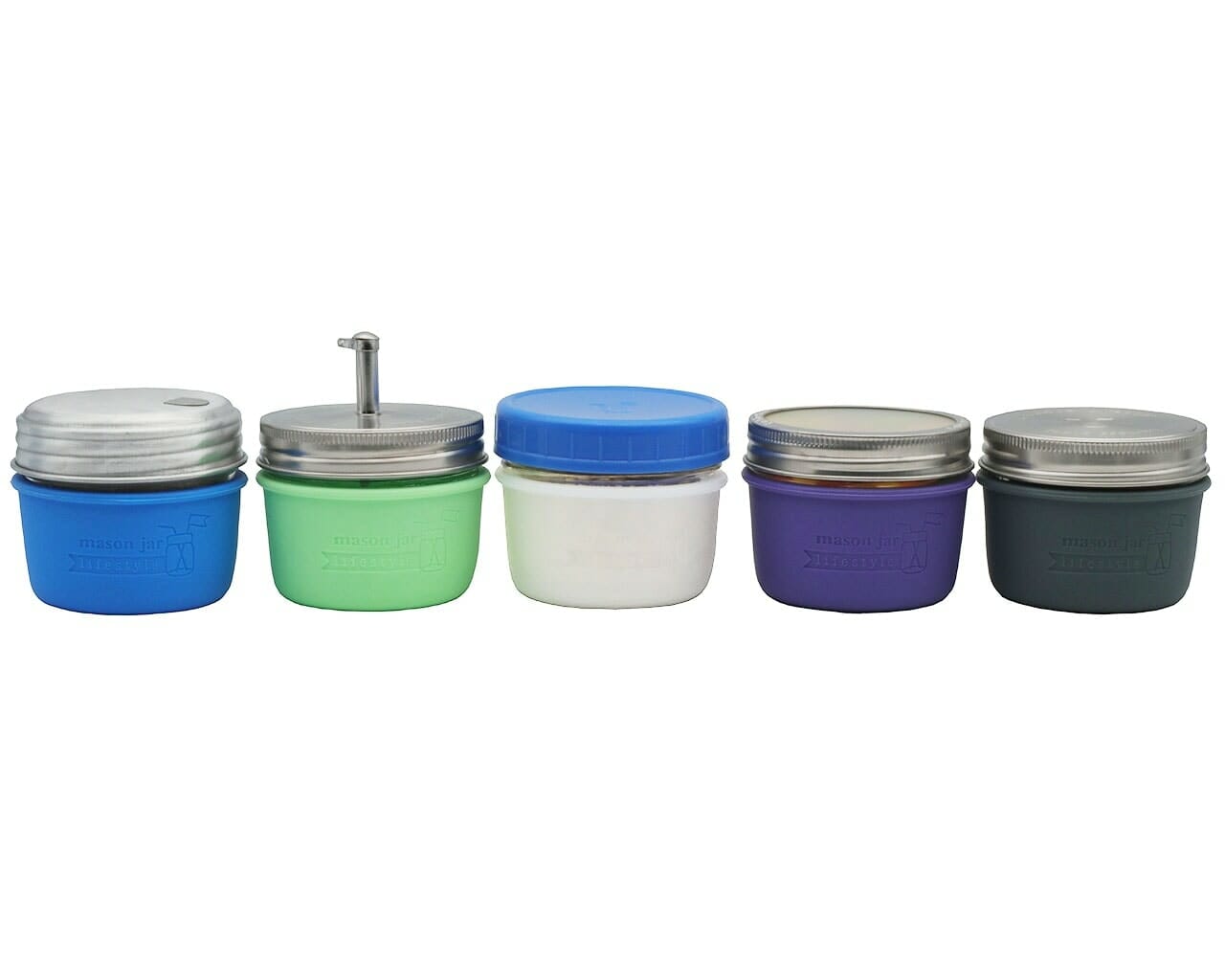 mason-jar-lifestyle-silicone-sleeve-jacket-wide-mouth-half-pint-8oz-5-colors-lids