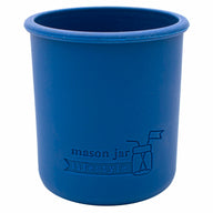 deep blue silicone sleeve koozie for 8oz regular mouth mason jars