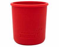 cherry red silicone sleeve koozie for 8oz regular mouth mason jars