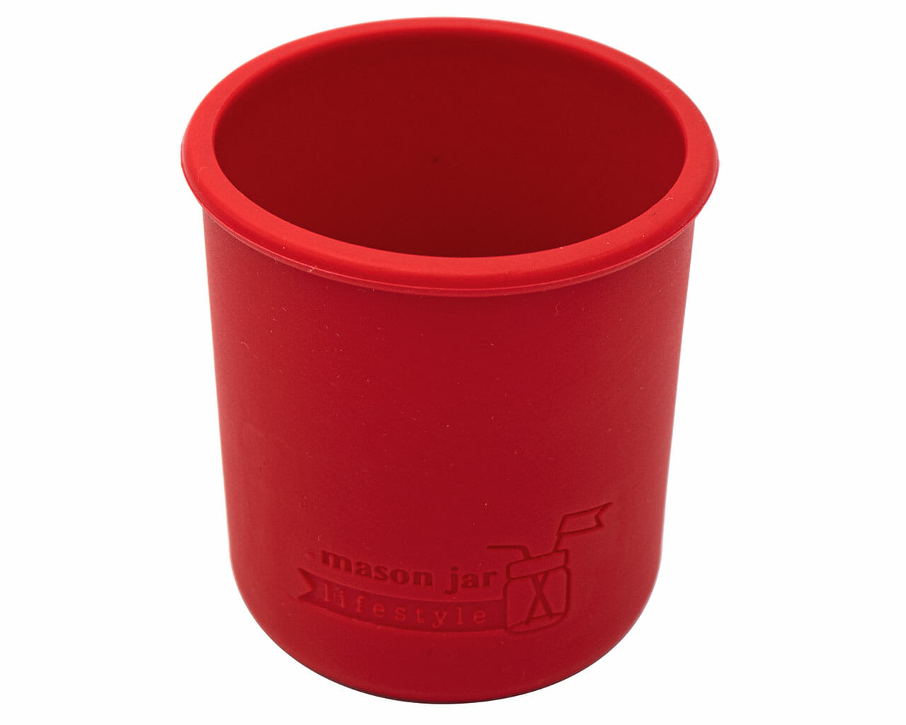 cherry red silicone sleeve koozie for 8oz regular mouth mason jars
