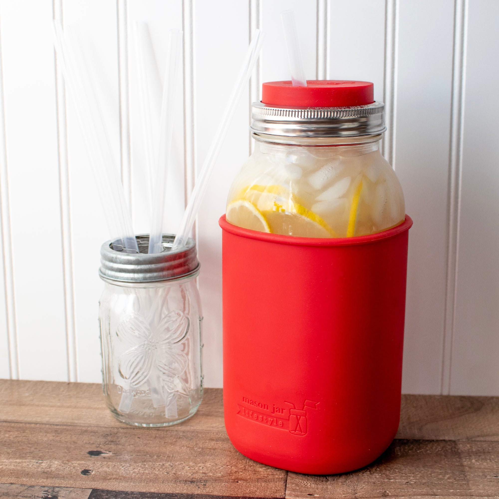 Extra Long 11.75" Silicone Reusable Straws Mason Jars 6pk + Cleaner