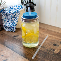 Long 9" Silicone Reusable Straws for Quart or Pint & Half Mason Jars 6 Pack