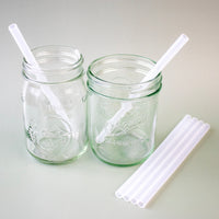 Medium 7 1/4" Silicone Reusable Straws for Pint Mason Jars 8 Pack