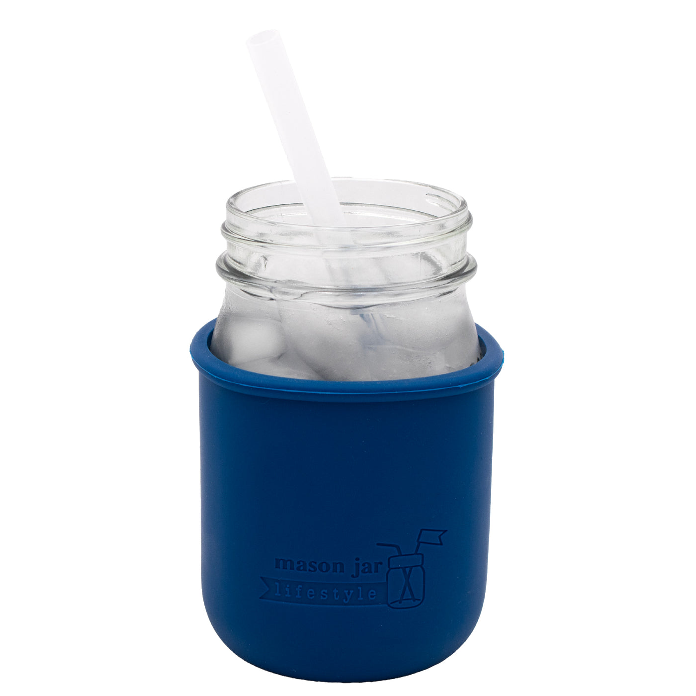 Medium 7 1/4" Silicone Reusable Straws for Pint Mason Jars 8 Pack