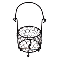 Single Pint Jar Caddy with Chicken Wire for Hanging or Carrying One Mason Jar
