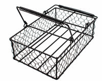 Black Coated Chicken Wire Caddy for Six 16oz Pint Mason Jars