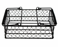 Black Coated Chicken Wire Caddy for Six 16oz Pint Mason Jars