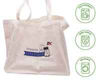 100% Organic Cotton Canvas Market Tote with Six Compartments for Mason Jars